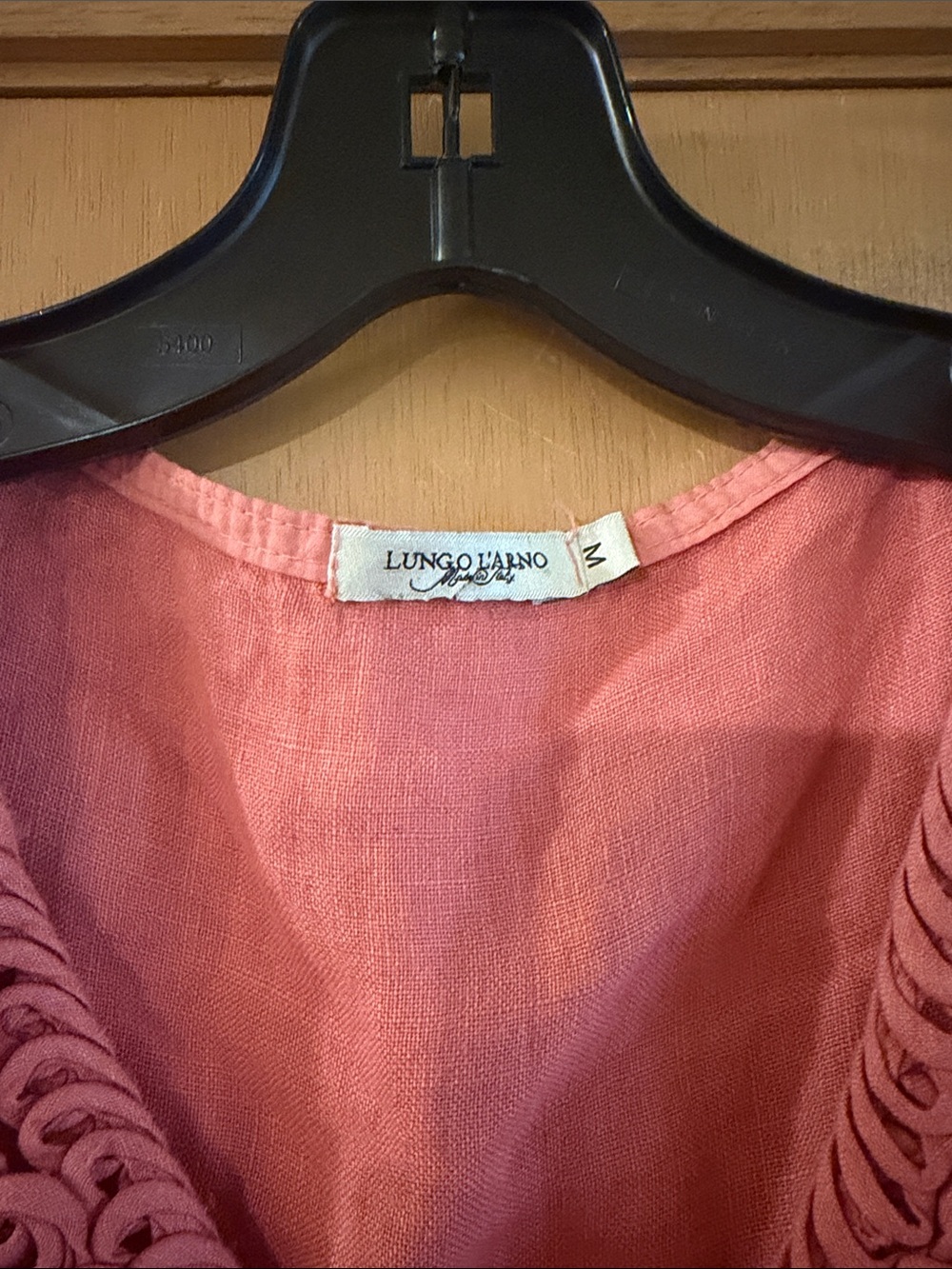 Lungo L’Arno Women’s Sleeveless Linen Shift Dress Rosette Coral Pink Medium - Picture 5 of 9